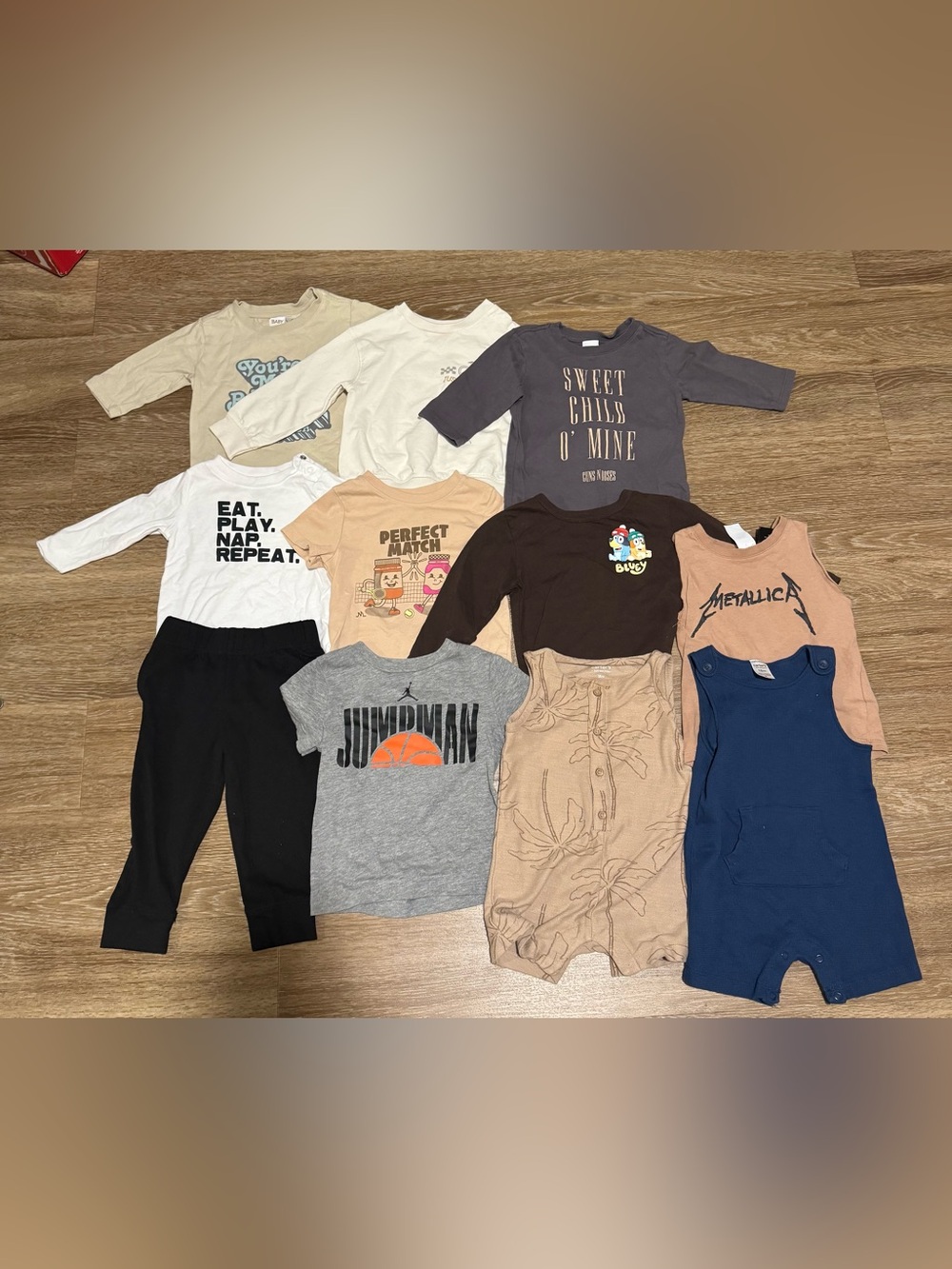 Kids Pajama Tops & Sleepwear Set - Neutral & Navy Pieces